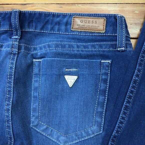 GUESS blue jeans skinny low rise stretchy soft denim size 27 - Picture 3 of 11